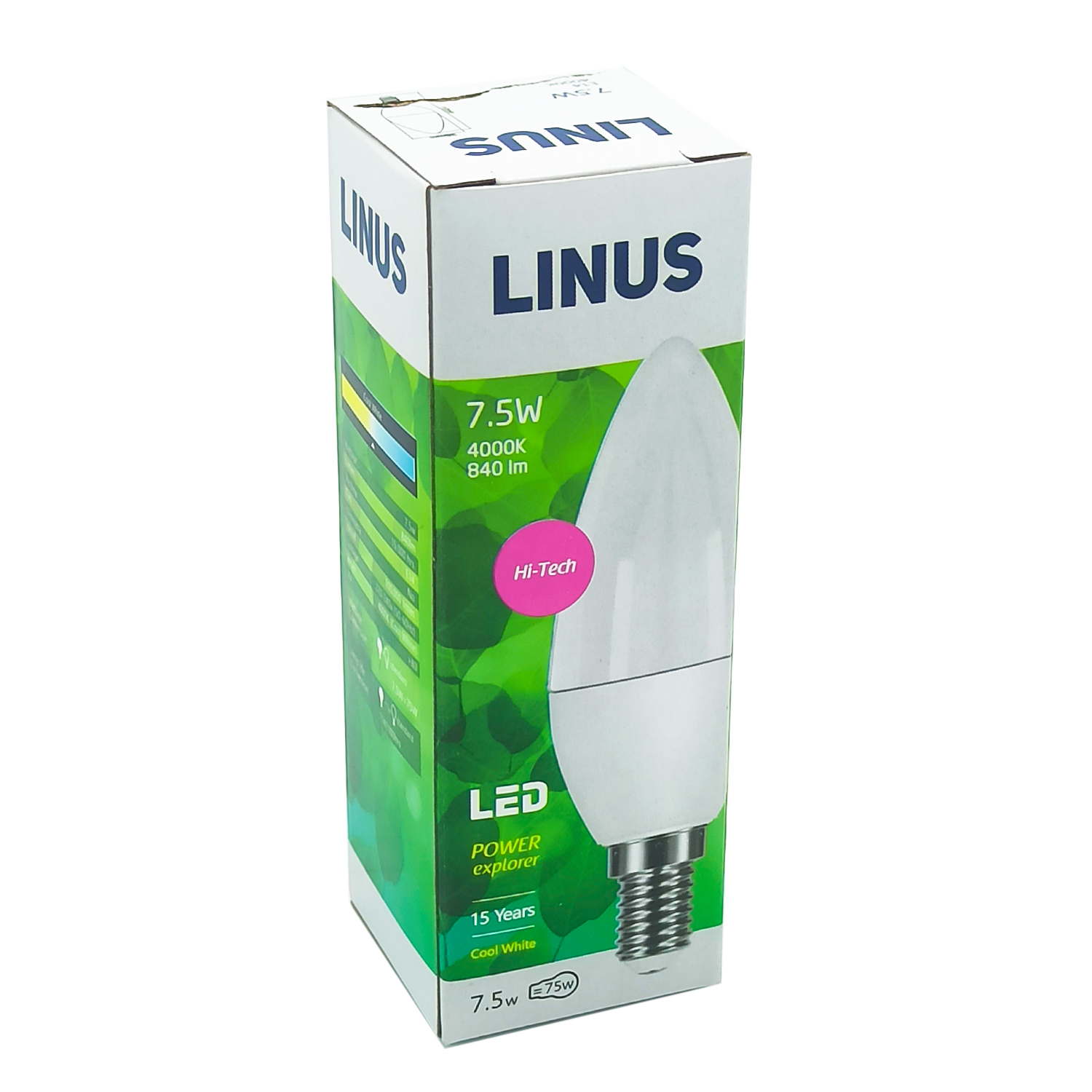 ნათურა ბურთი LINUS Lin82-2971 LED 7.5W E14 4000K — ნათურა და ვაზნა